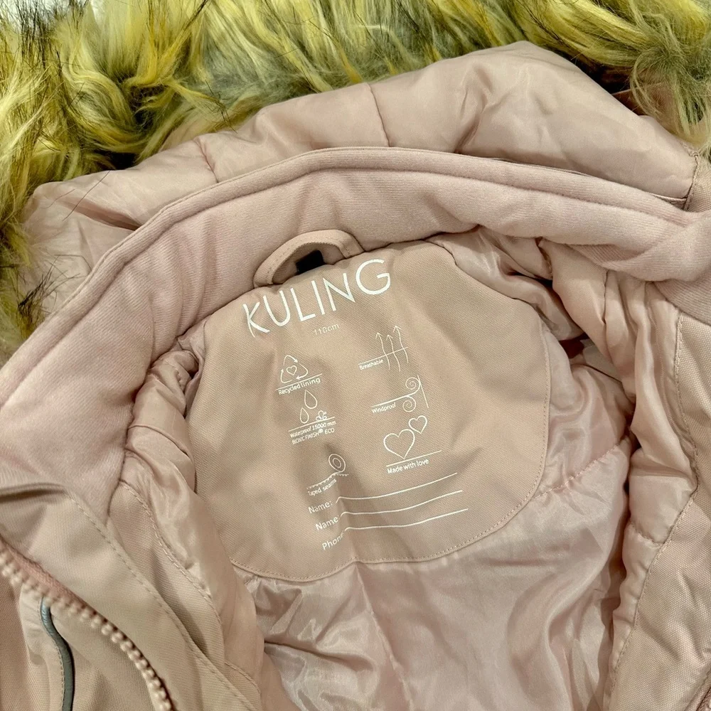 Kids Pink Snowsuit with Faux Fur Trim 💗 - Picture 3 of 5